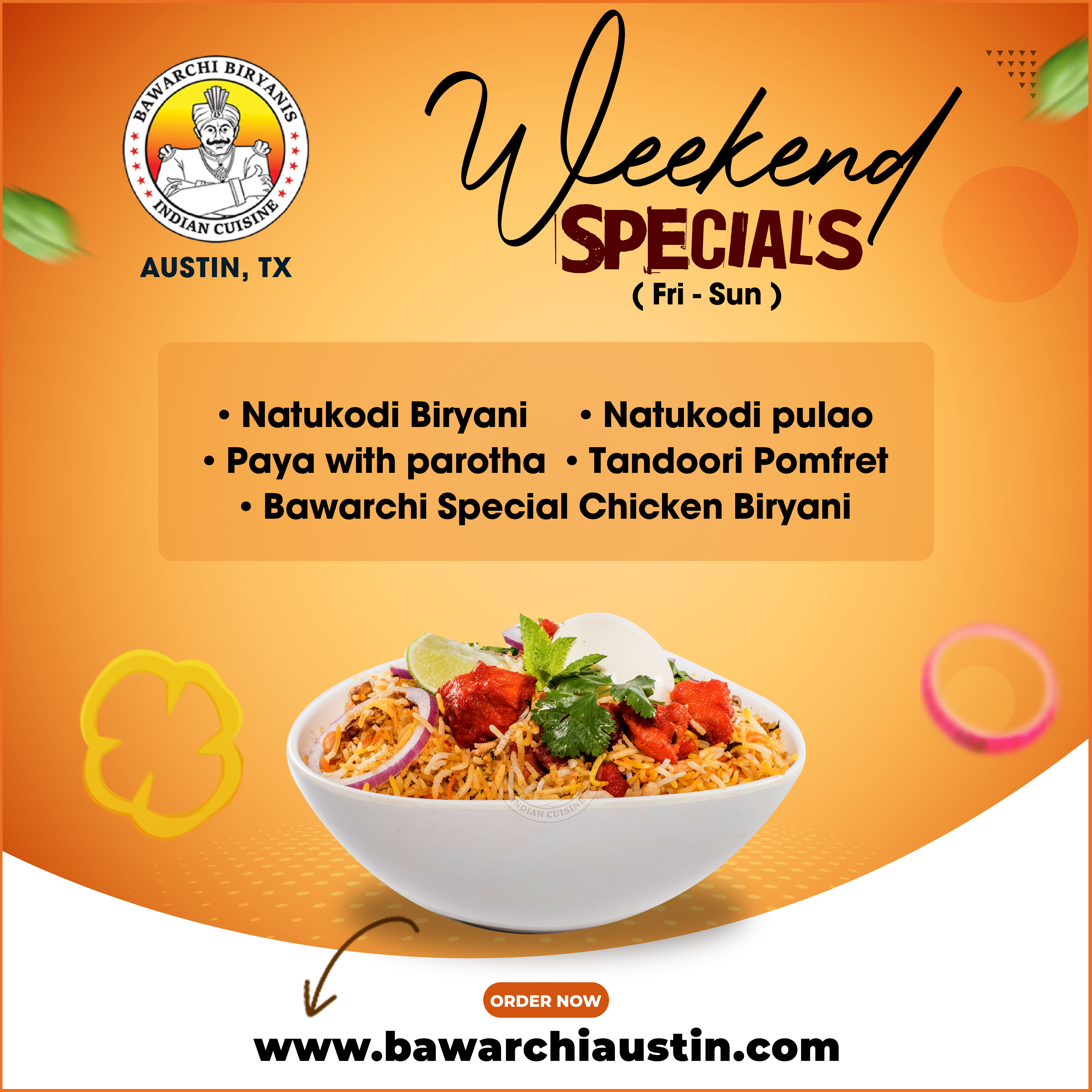 Bawarchi Biryanis, Austin TX » Menu / Order Online » Order Online